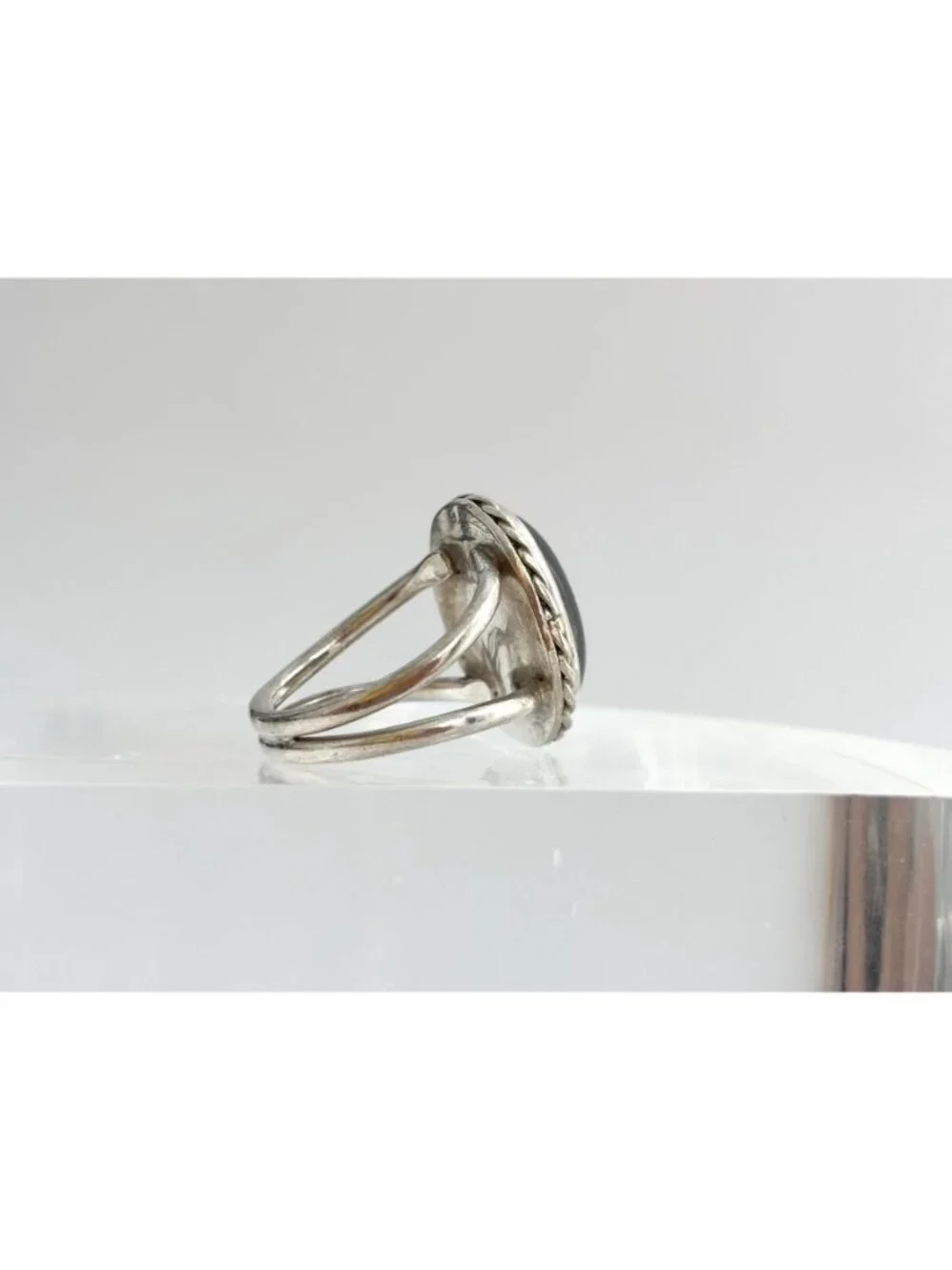 Black Onyx Southwest Style Sterling Silver 925 Vintage Ring - sz 7.5